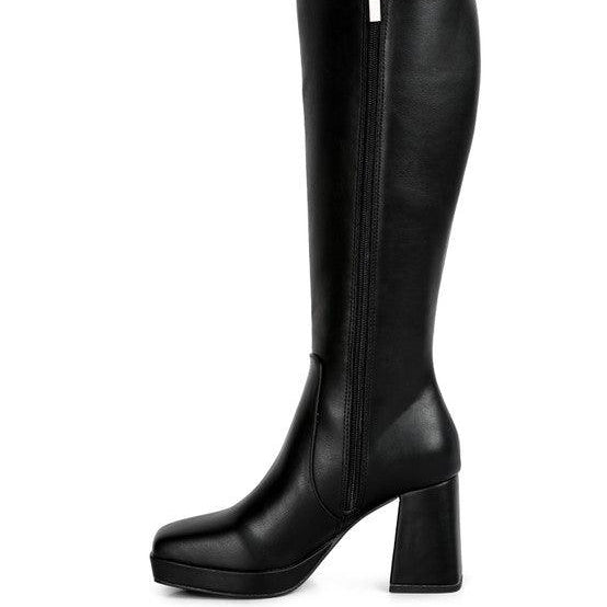 Women's Shoes - Boots Bouts High Calf Block Heel Boots