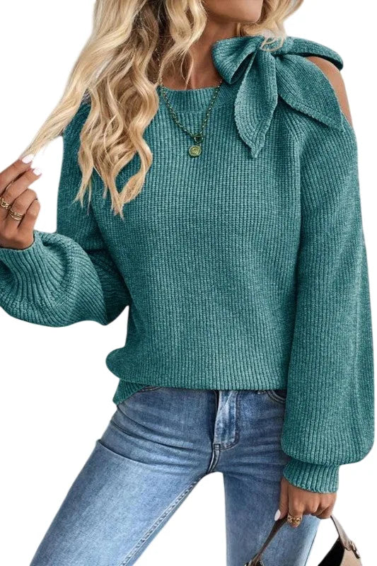 Bow Ribbed Sweater