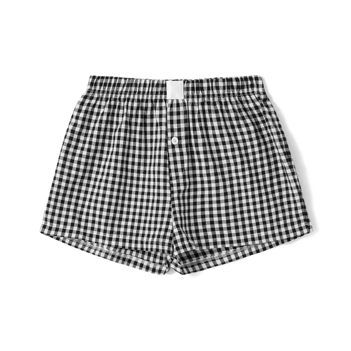 Men's black and white gingham boxer shorts briefs, comfortable cotton fabric