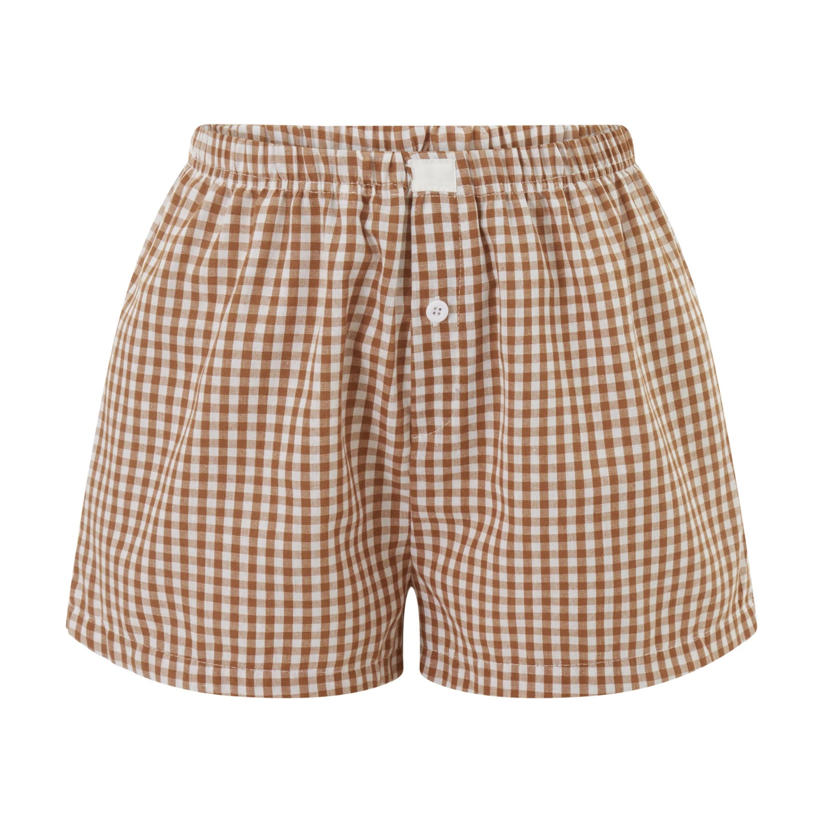 Brown gingham boxer shorts briefs for casual comfort