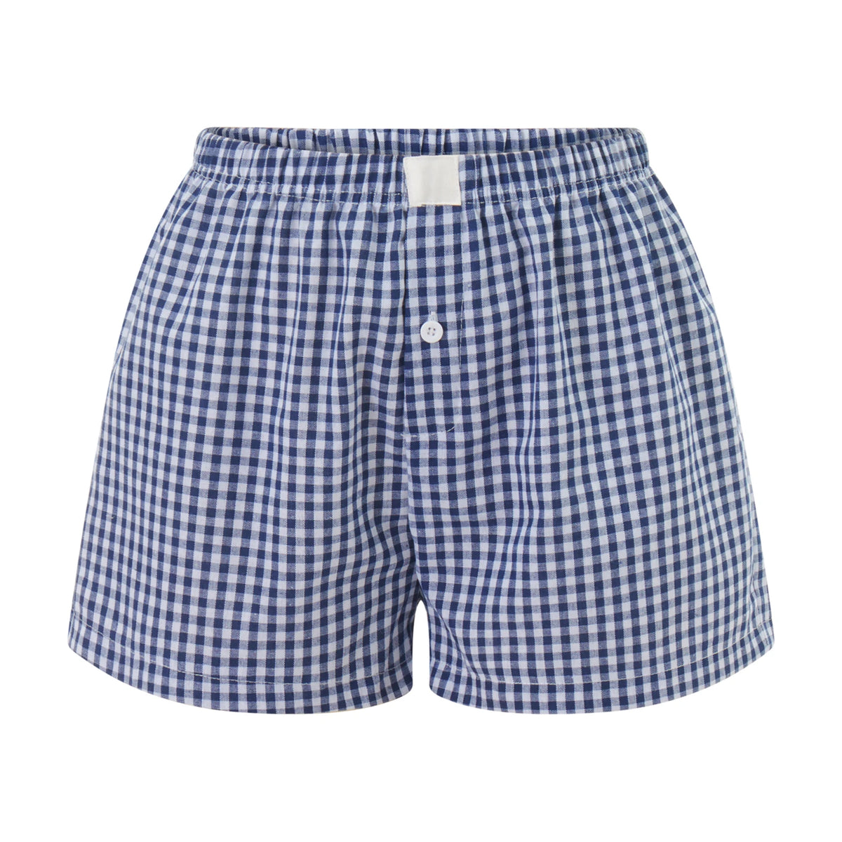 Navy gingham boxer shorts briefs, 100% cotton for comfort