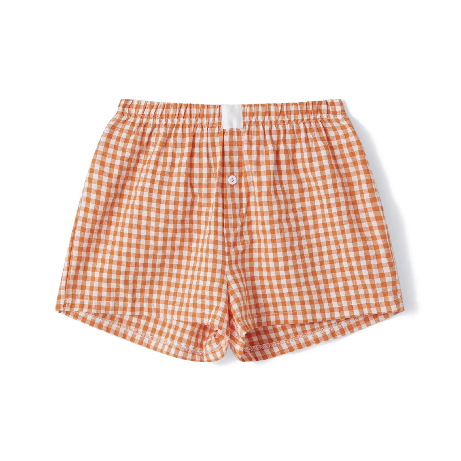 Orange checkered boxer shorts briefs made from breathable cotton