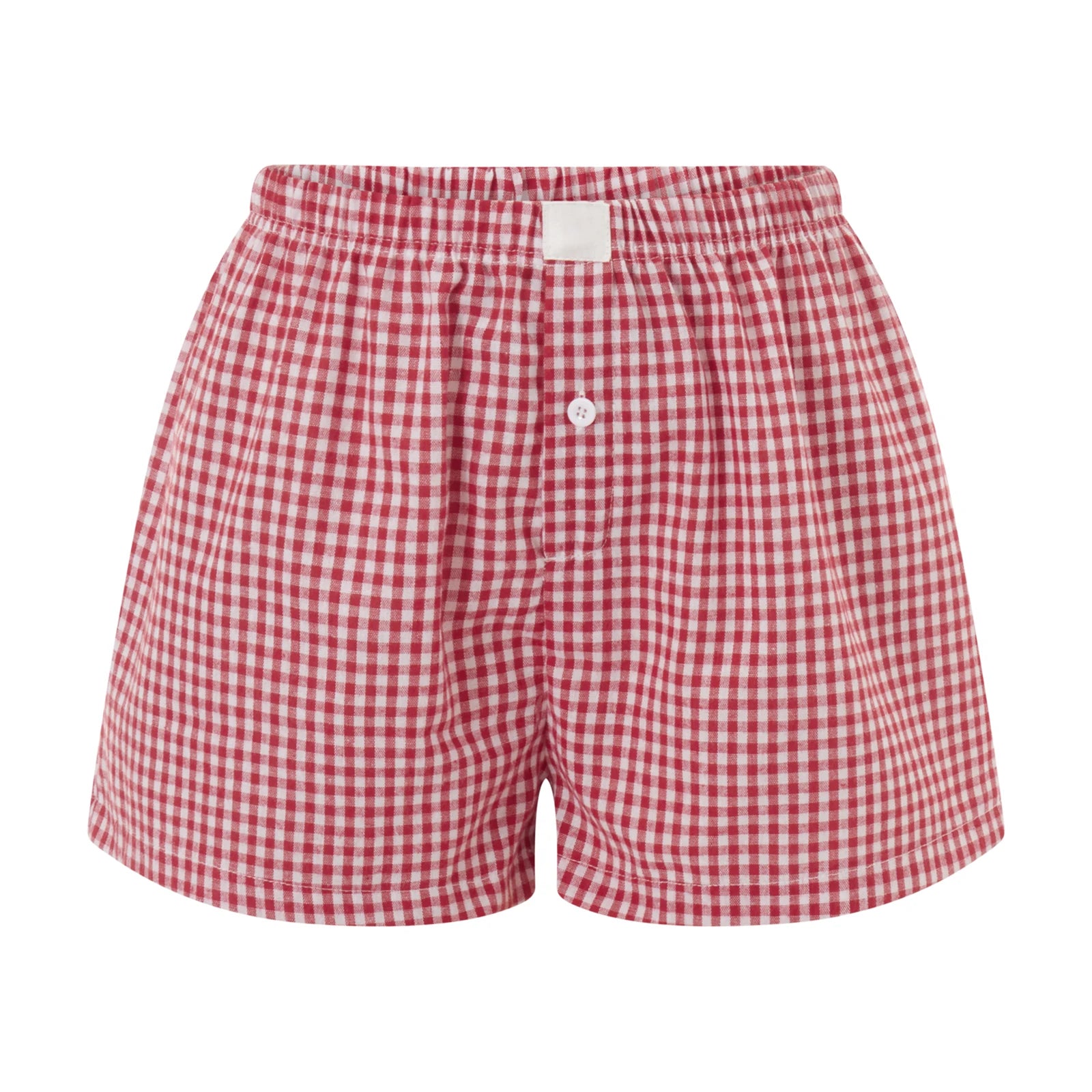 Red gingham boxer shorts briefs made from soft cotton for comfort