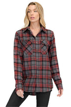 Boyfriend Fit Checker Plaid Flannel Long Sleeve - VacationGrabs