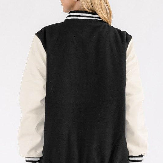 Women's Coats & Jackets Boyfriend OverSize Letteman Jacket