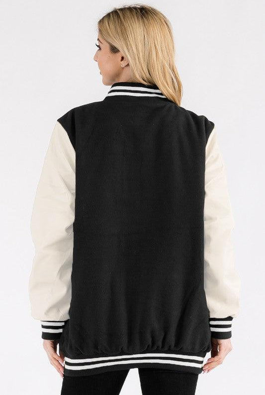 Women's Coats & Jackets Boyfriend OverSize Letteman Jacket