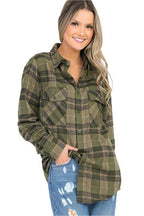Boyfriend Oversize Plaid Flannel Long Sleeve - VacationGrabs