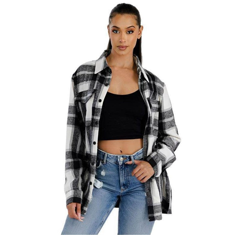 Boyfriend Oversized Soft Flannel Shacket 5 Colors - VacationGrabs