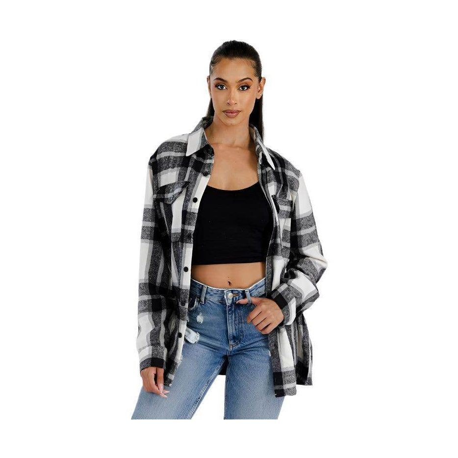 Boyfriend Oversized Soft Flannel Shacket 5 Colors - VacationGrabs