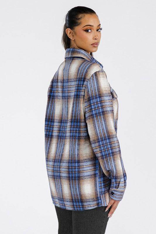 Boyfriend Oversized Soft Flannel Shacket 5 Colors - VacationGrabs