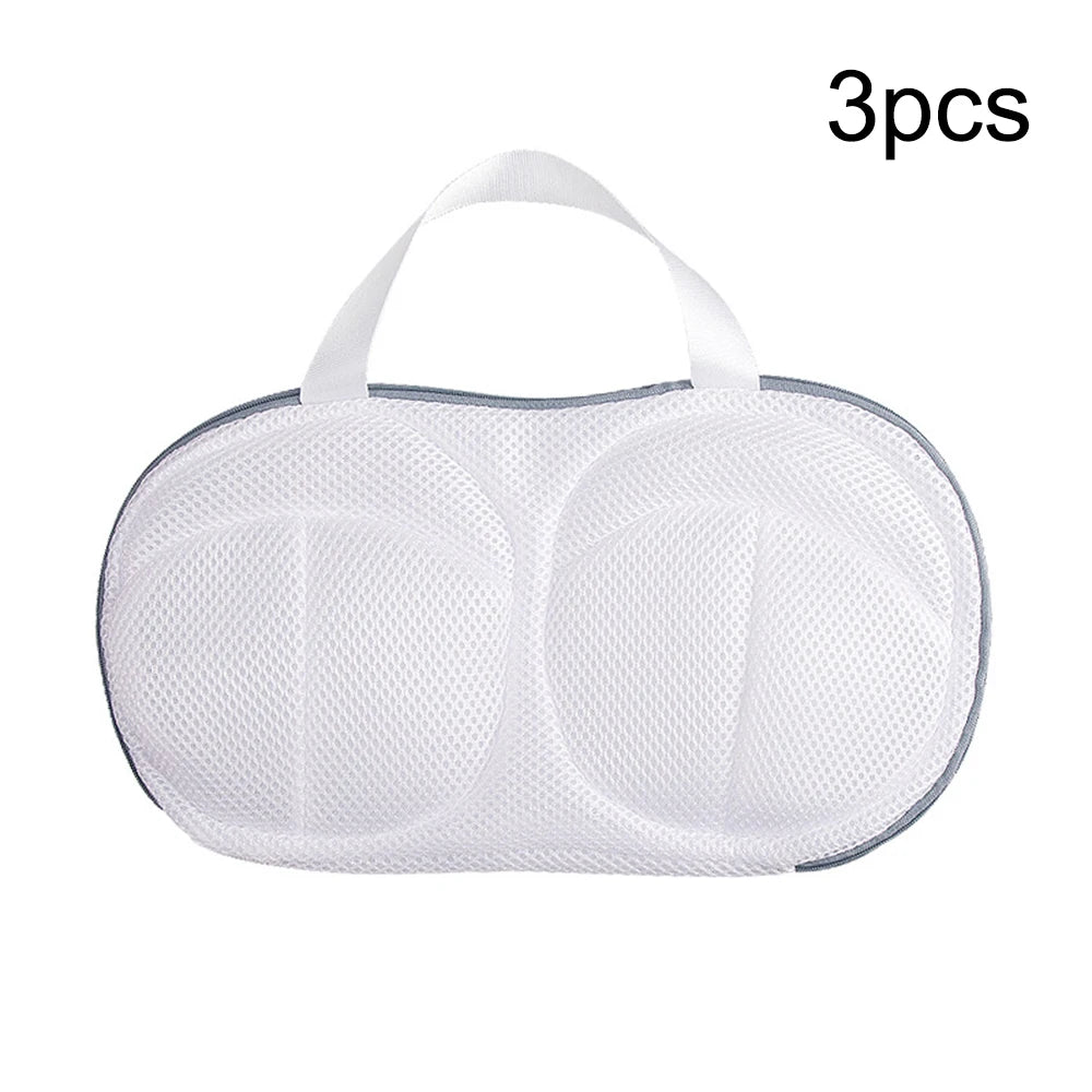 White bra laundry bag for washing machine, set of 3, mesh material