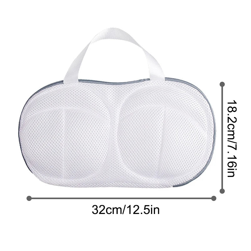 White bra laundry bag for washing machine, perfect for delicate wash