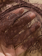 Brown lace fabric detail for bra with lace design