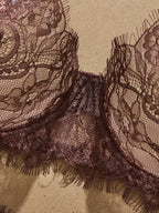 Lace bra in deep mauve, perfect for everyday comfort and style