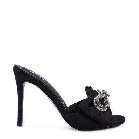 Women's Shoes - Heels Brag In Crystal Bow Satin High Heeled Sandals