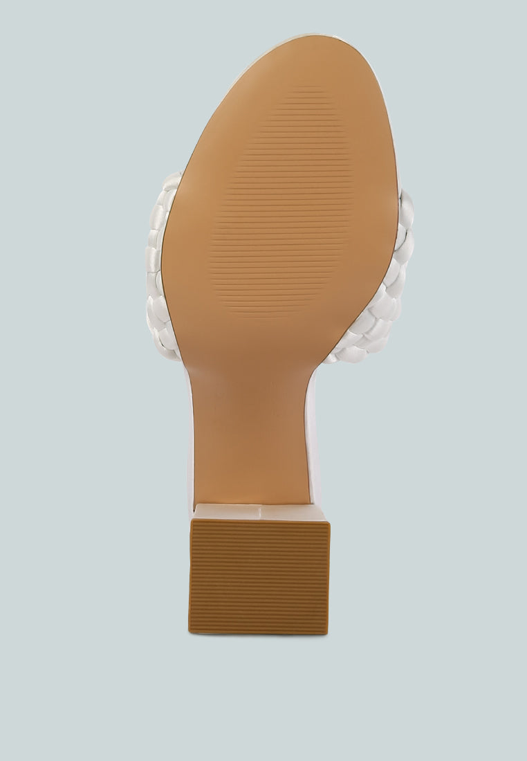 Sole of London Rag International braided satin block sandals with a sturdy, textured bottom for added grip