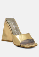 London Rag International Gold Heeled Sandals with Open Toe and Chunky Design for Fashionable Looks