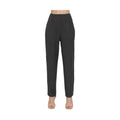 VacationGrabs women's black stylish high rise trousers with a straight fit and pockets