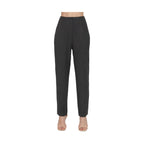 VacationGrabs women's black stylish high rise trousers with a straight fit and pockets