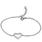 Stunning brass heart charm bracelet with sparkling accents for elegant style