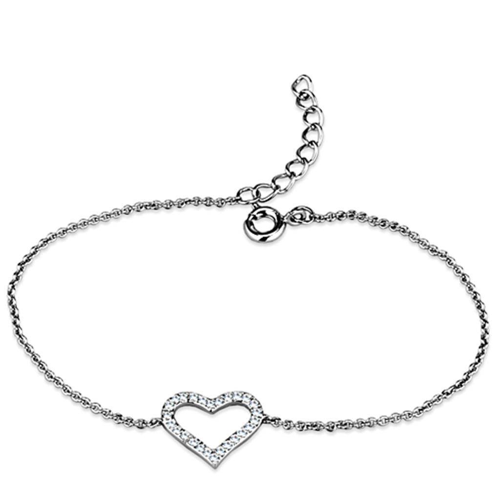Stunning brass heart charm bracelet with sparkling accents for elegant style