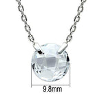 Brass pendant necklace for women featuring a 9.8mm clear crystal on a delicate chain