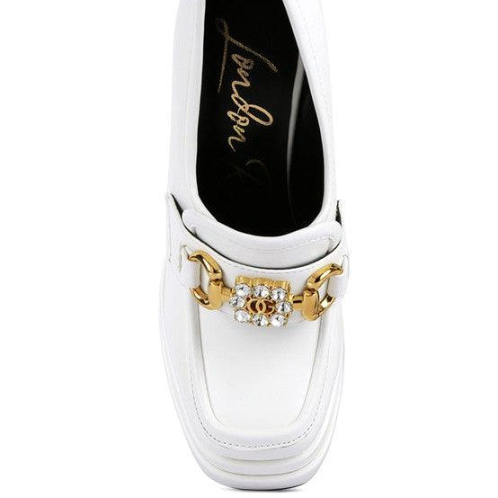 Women's Shoes - Heels BRATZ Inspired High Block Heeled Jewel Loafers