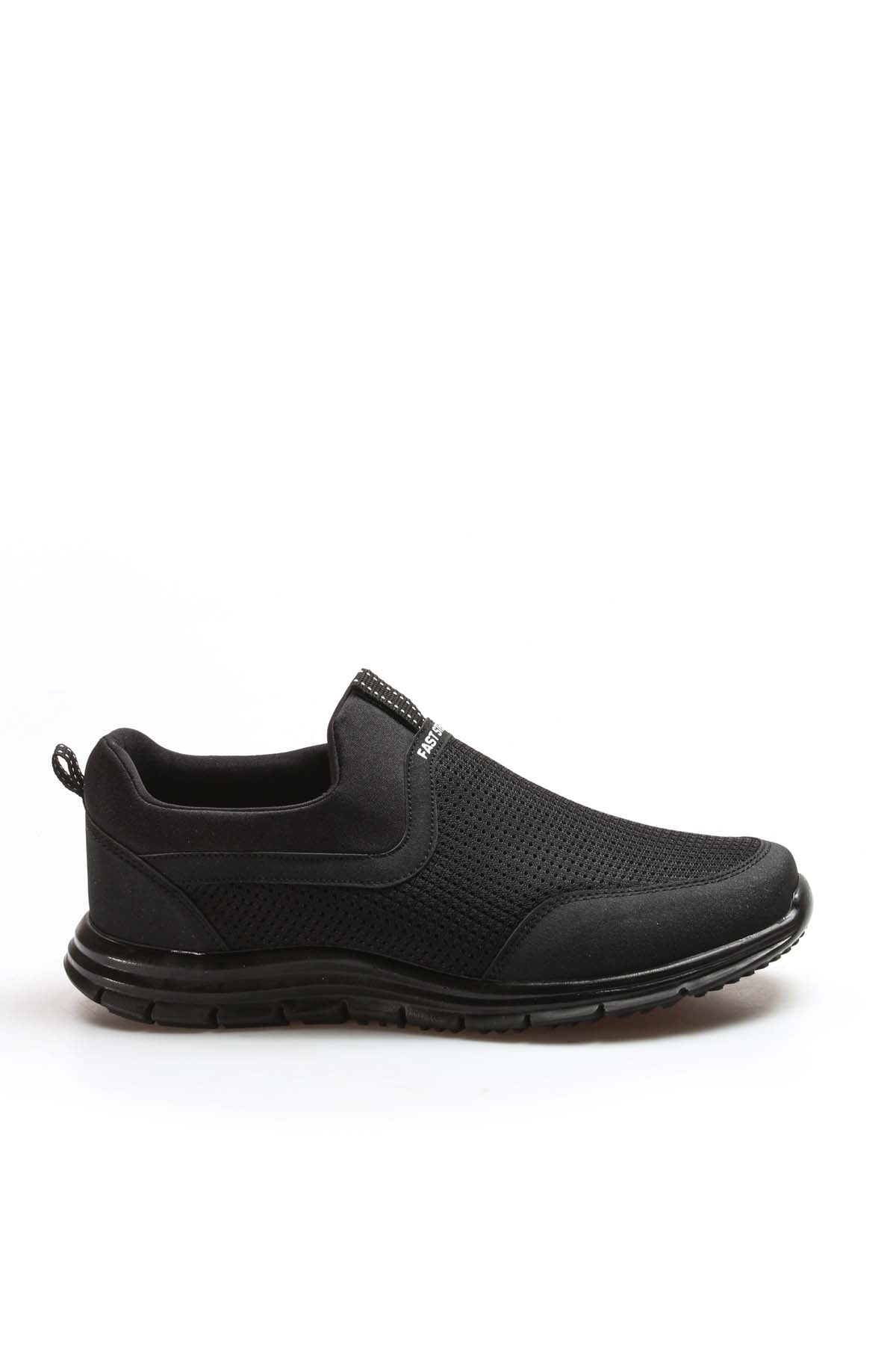 Breathable Black Casual Men Sneakers – detail view