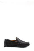 Breathable Black Leather Loafers for Men – front view