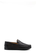 Breathable Black Leather Loafers for Men – front view
