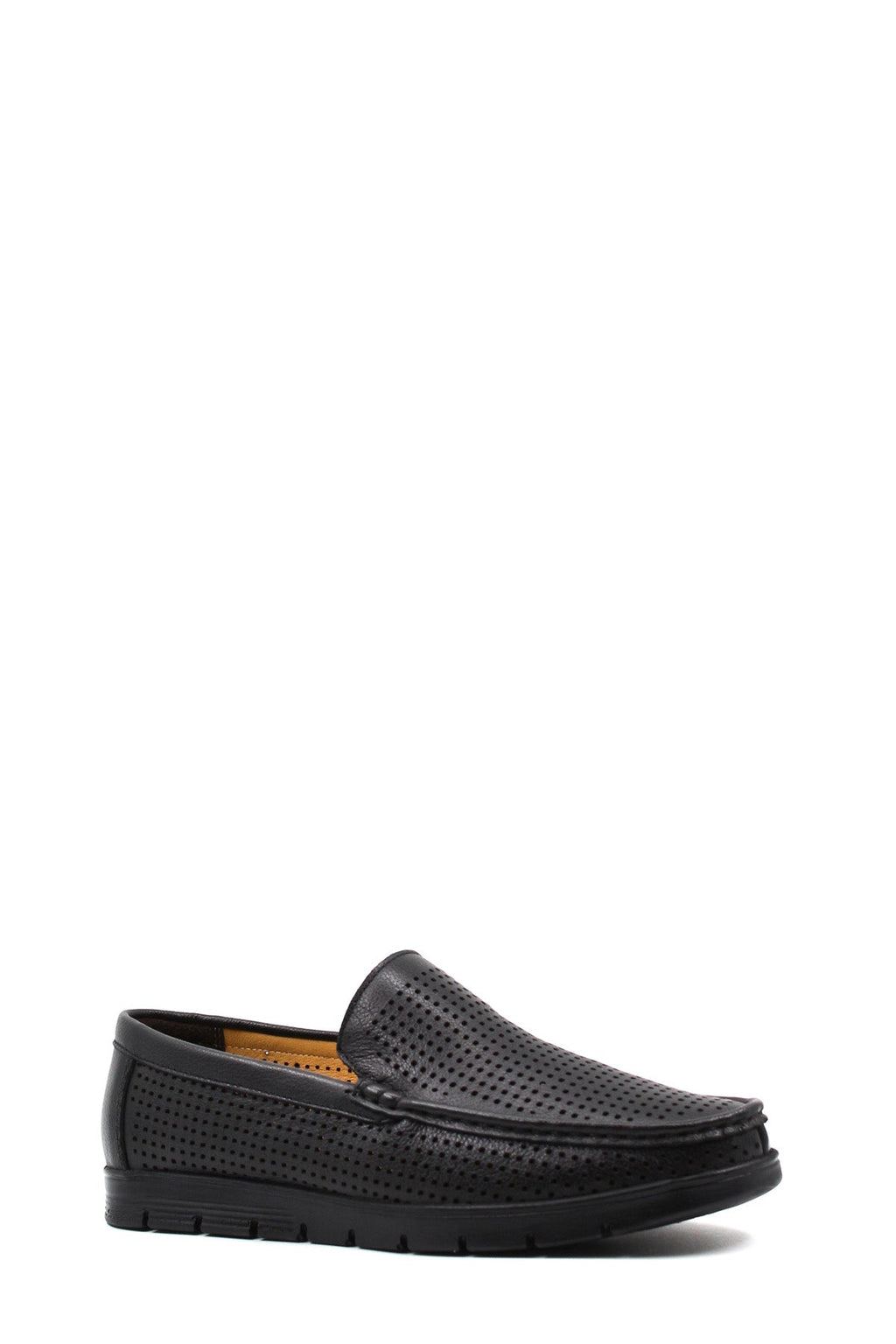 Breathable Black Leather Loafers for Men – side view