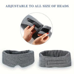 Gray breathable travel sleep mask with adjustable straps for all head sizes