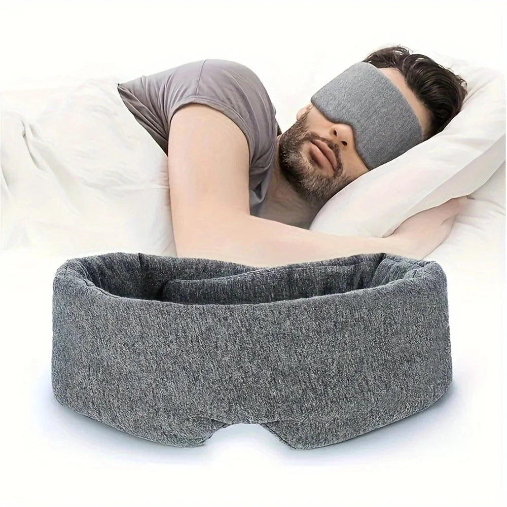 Breathable travel sleep mask in gray for comfortable sleep on-the-go