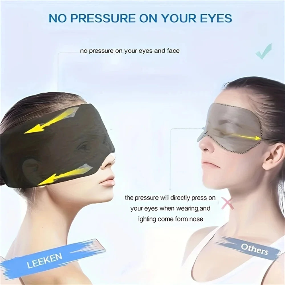 Breathable travel sleep mask in black for comfortable rest during travel