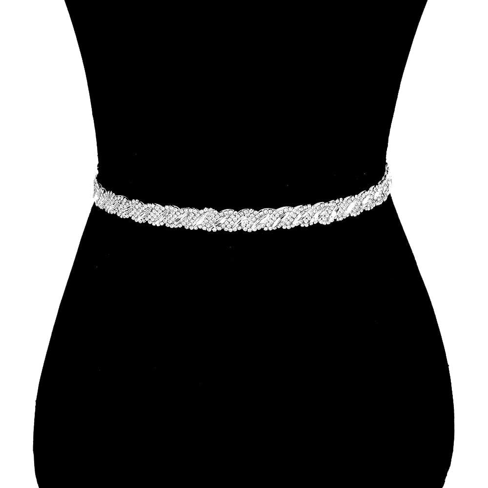 Madeline Love silver bridal belt for bride wedding headband