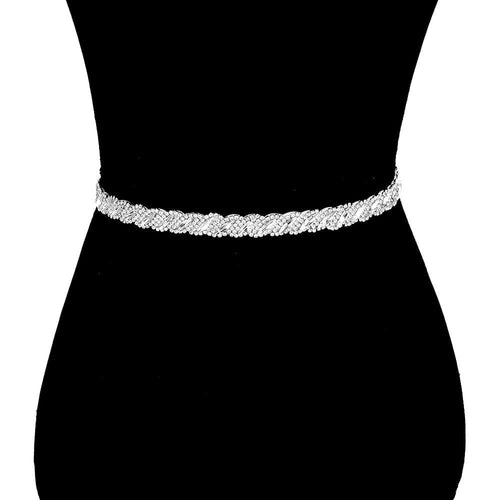Madeline Love silver bridal belt for bride wedding headband