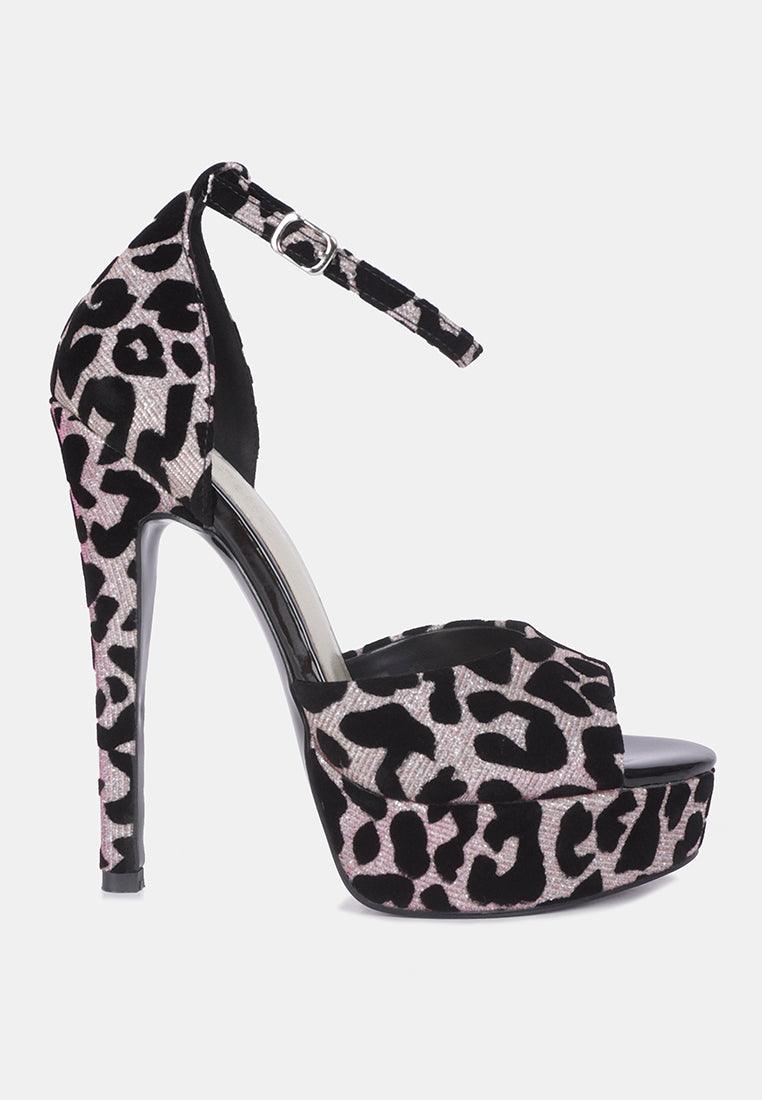 Women's Shoes - Heels Brigitte Leopard Print Peep Toe Stiletto Sandal
