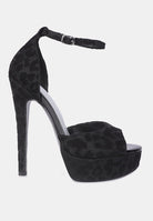 Women's Shoes - Heels Brigitte Leopard Print Peep Toe Stiletto Sandal