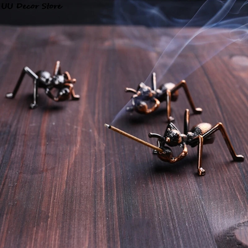 Bronze lotus incense burner, decorative metal with smoke for relaxation