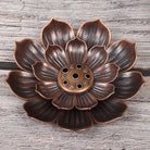 Bronze lotus incense burner for calming home ambiance