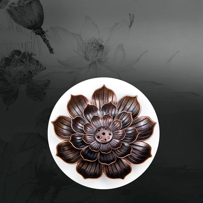Bronze lotus incense burner for a calming home atmosphere