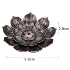 Bronze lotus incense burner for home decor and meditation