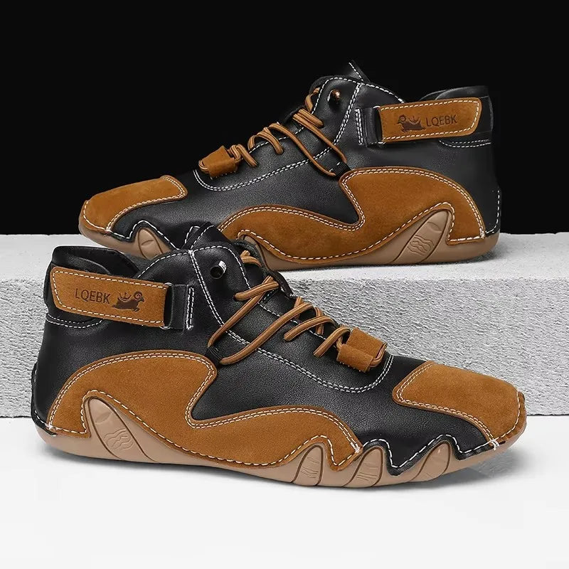 Brooks sports shoes in black and brown leather for active lifestyle