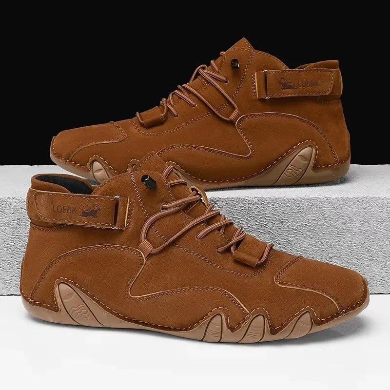 Brown suede Brooks sports shoes for casual outings and everyday wear