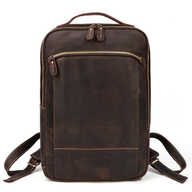 Luggage & Bags - Backpacks Brown Leather Backpack Vintage Style Overnight Travel Bag
