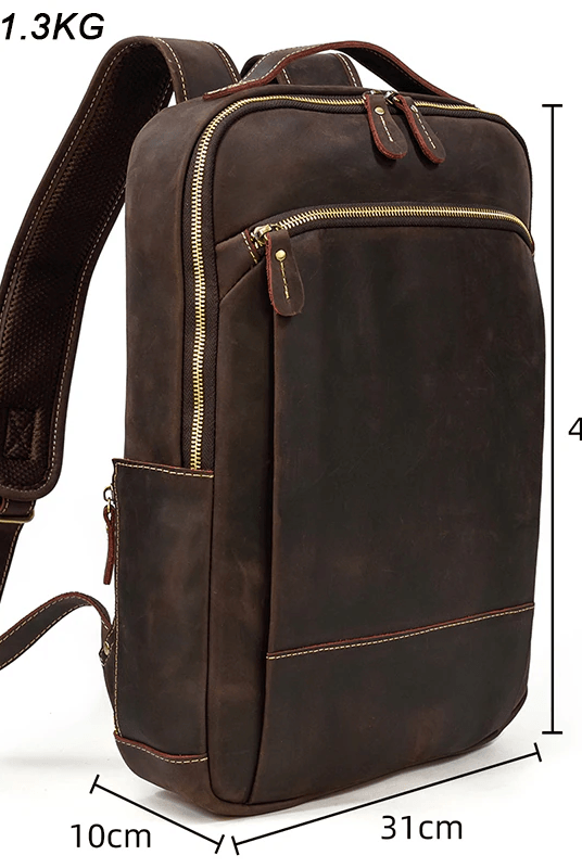 Luggage & Bags - Backpacks Brown Leather Backpack Vintage Style Overnight Travel Bag