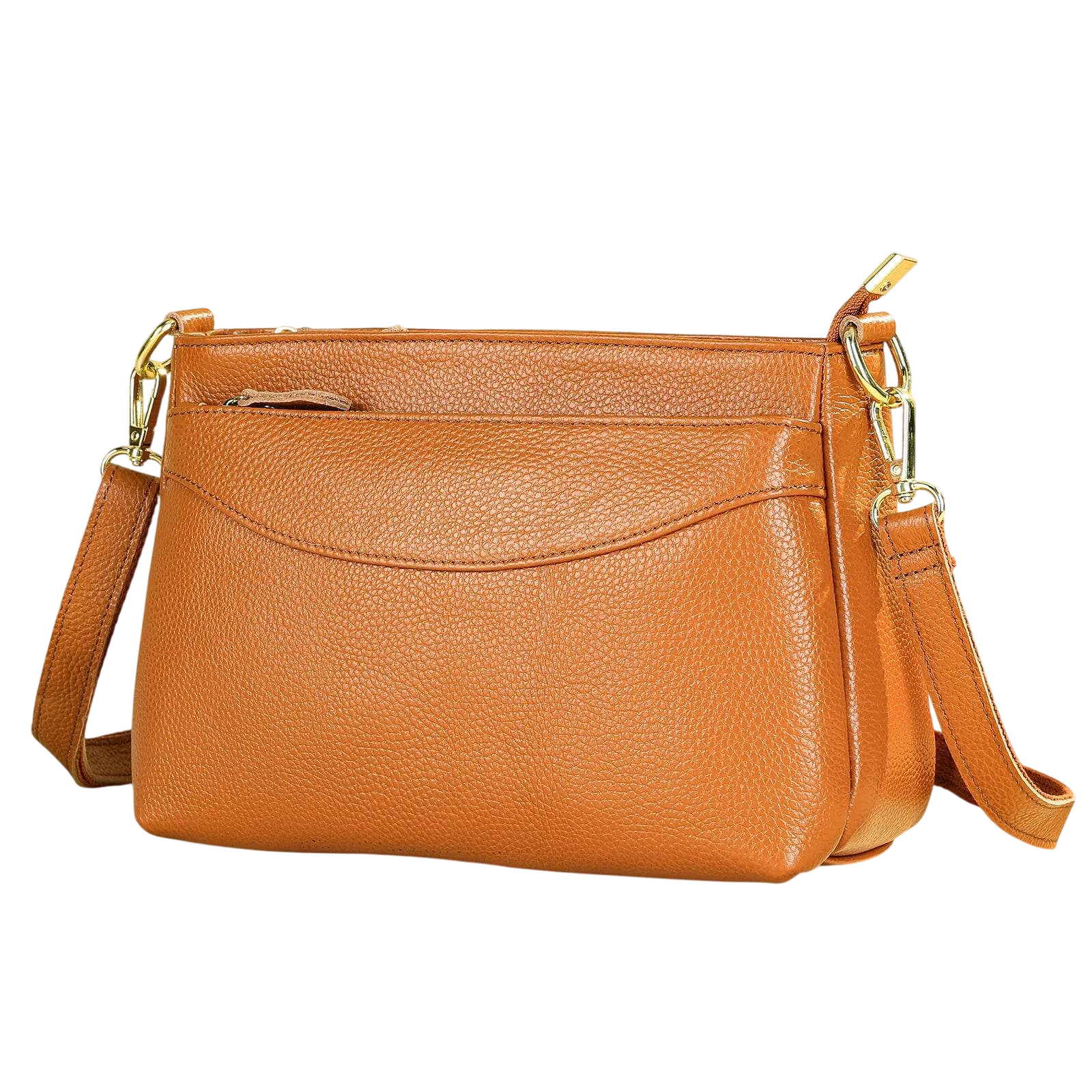 Bolso Bandolera de Piel Marrón para Mujer, Piel Bovina Suave