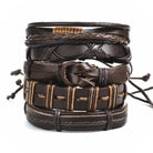 Men's Jewelry - Wristbands Brown Leather Wristbands Set Mens Braided Bracelets