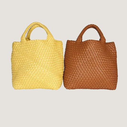 Wallets, Handbags & Accessories Brown Or Yellow Weaving Medium Bag Tote