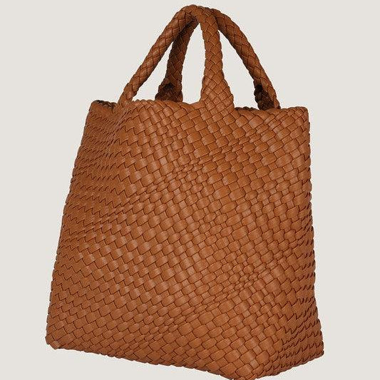 Wallets, Handbags & Accessories Brown Or Yellow Weaving Medium Bag Tote